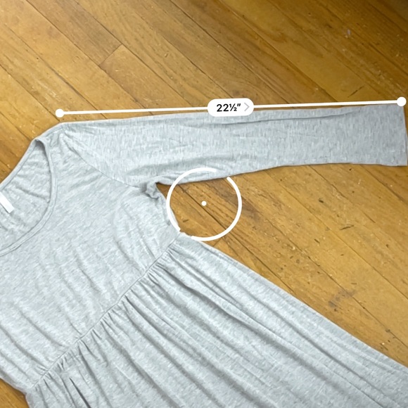 PINK BLUSH- Gray Maternity Maxi Dress with Sleeves- L - Picture 7 of 11